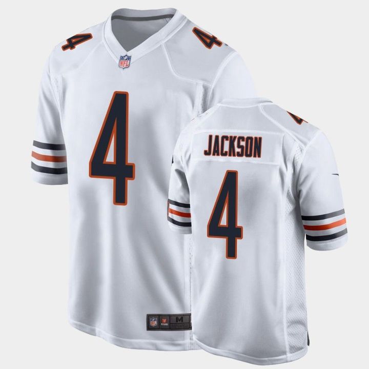 Men Chicago Bears #4 Eddie Jackson Nike White Game NFL Jersey->chicago bears->NFL Jersey
